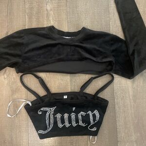 Juicy Couture Black Crop Cut Out Tank Top